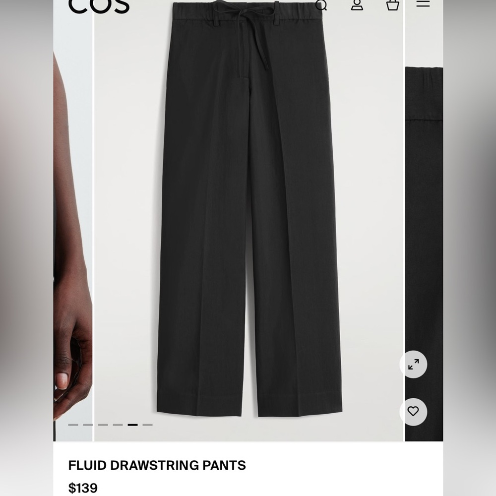 COS Fluid Drawstring Pants Wide Leg